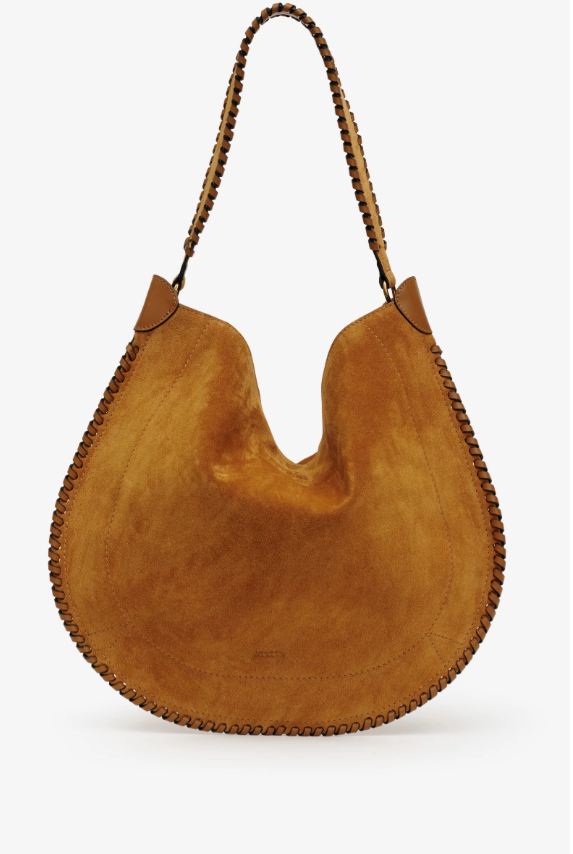 bolso de ante de becerro trenzado oskan hobo soft cognac